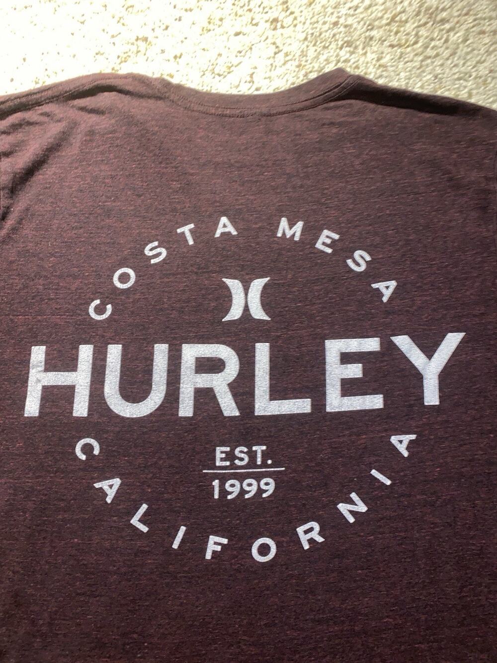 Vintage Hurley Costa Mesa California Mens Large Tee Shirt Buckle Brown Light